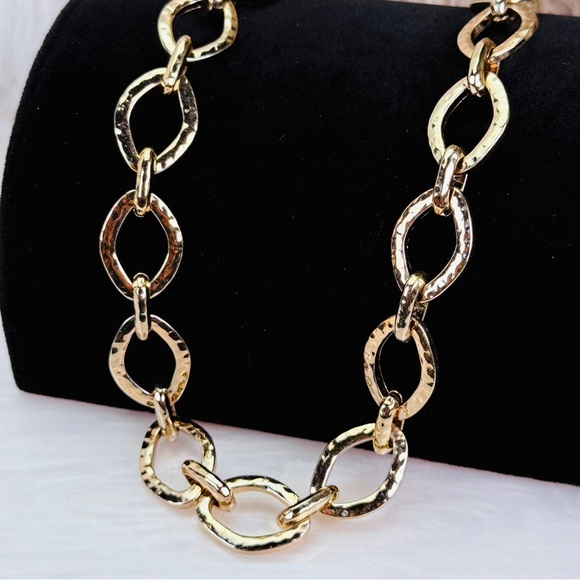 Jewelry - Vintage aged, goldtone, weighted Link Chain Necklace